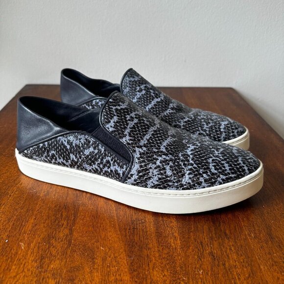 Vince Garvey Slip On Sneaker in Denim Snake Print - Picture 1 of 10